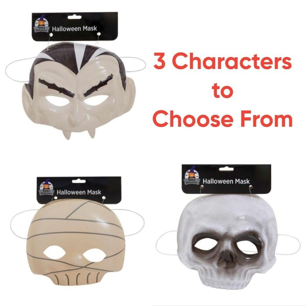 Halloween Costume Mask Trick or Treat Skull Dracula Mummy Holiday Seasonal Party